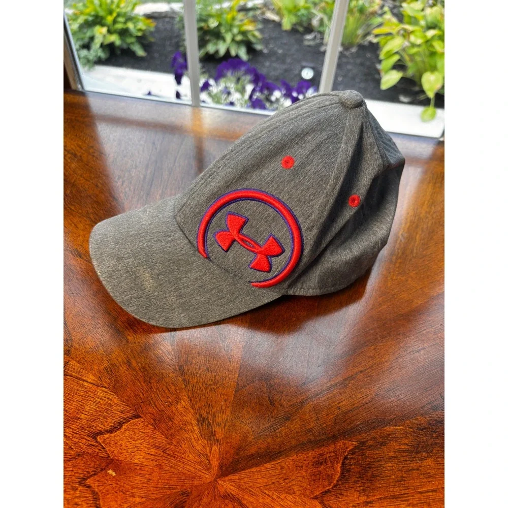 Under Armour Youth‎ Baseball Cap Hat Bundle Set of 2 Gray Orange Fitted